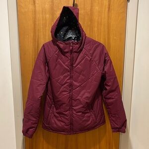 Burton Women's Burgundy Hooded Puffer Jacket